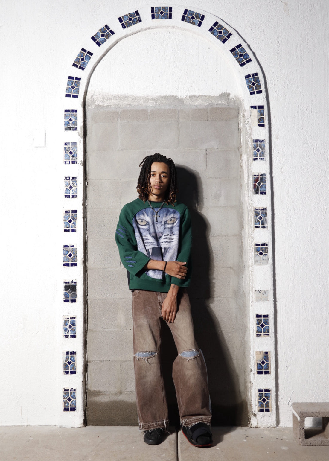 Brown Wide Leg crystal Pants