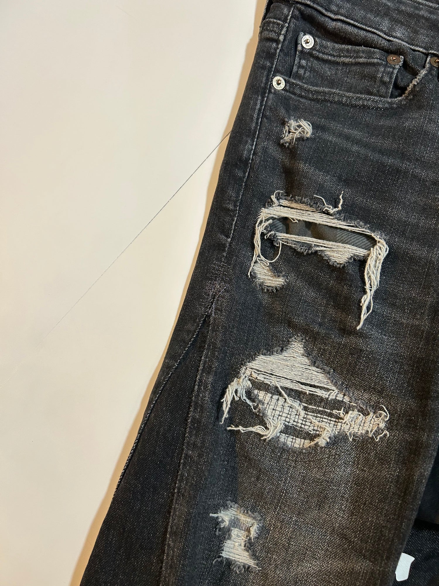 Wide Leg Upside Down Ripped Pants