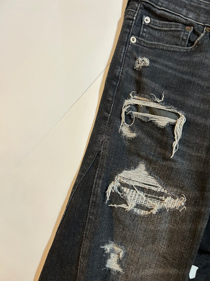 Wide Leg Upside Down Ripped Pants