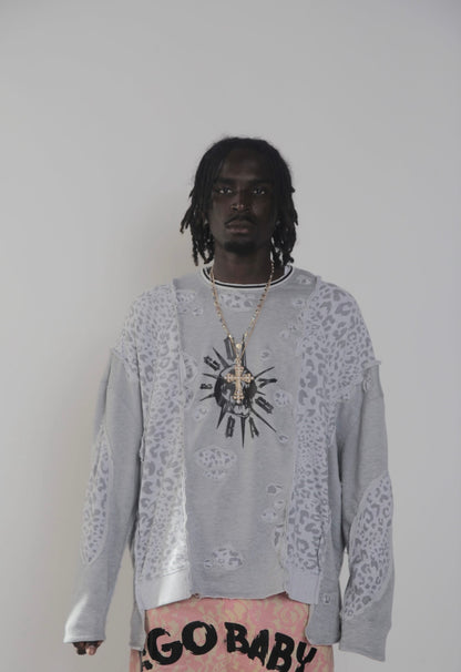 1-1 Cheetah Long Sleeve Light Sweater