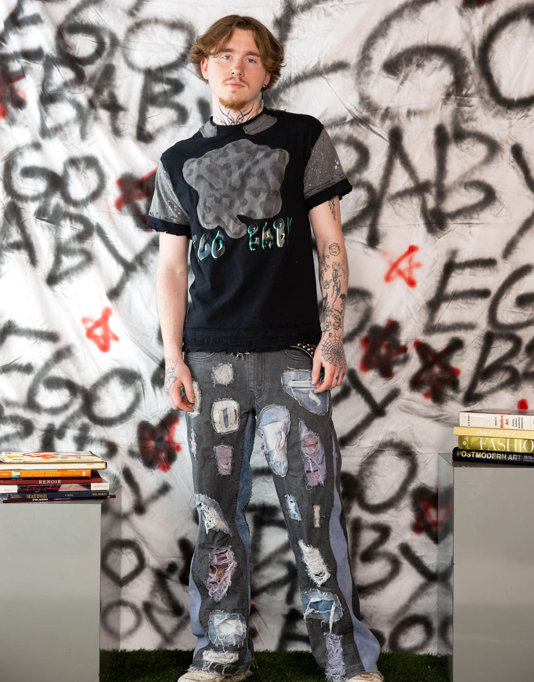 1-1 Cross splotch T-shirt