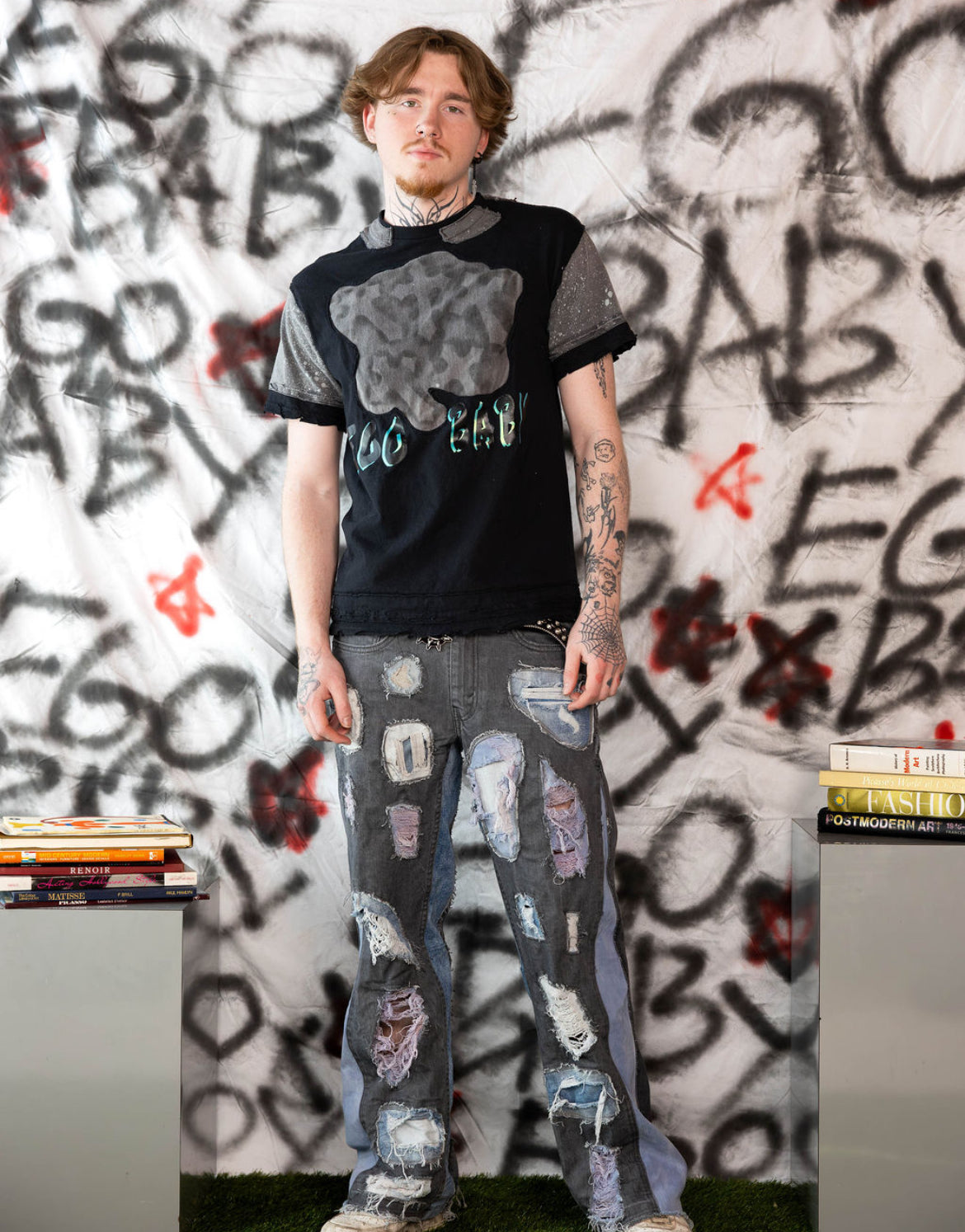 1-1 Cross splotch T-shirt