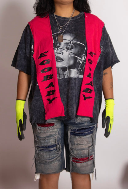 EGO BABY 1-1 split red/gray shirt