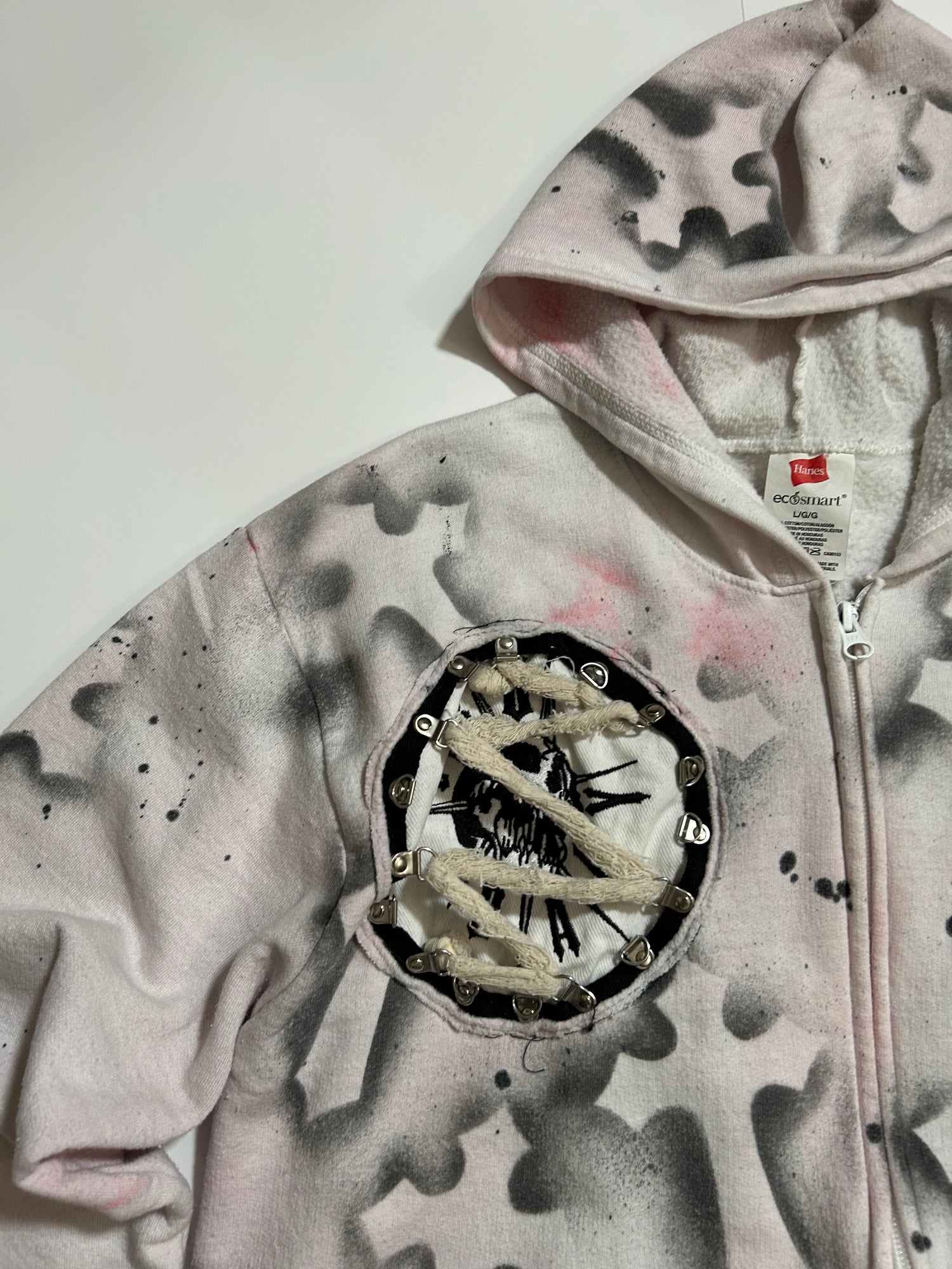 White Cross Rope Zip-Up