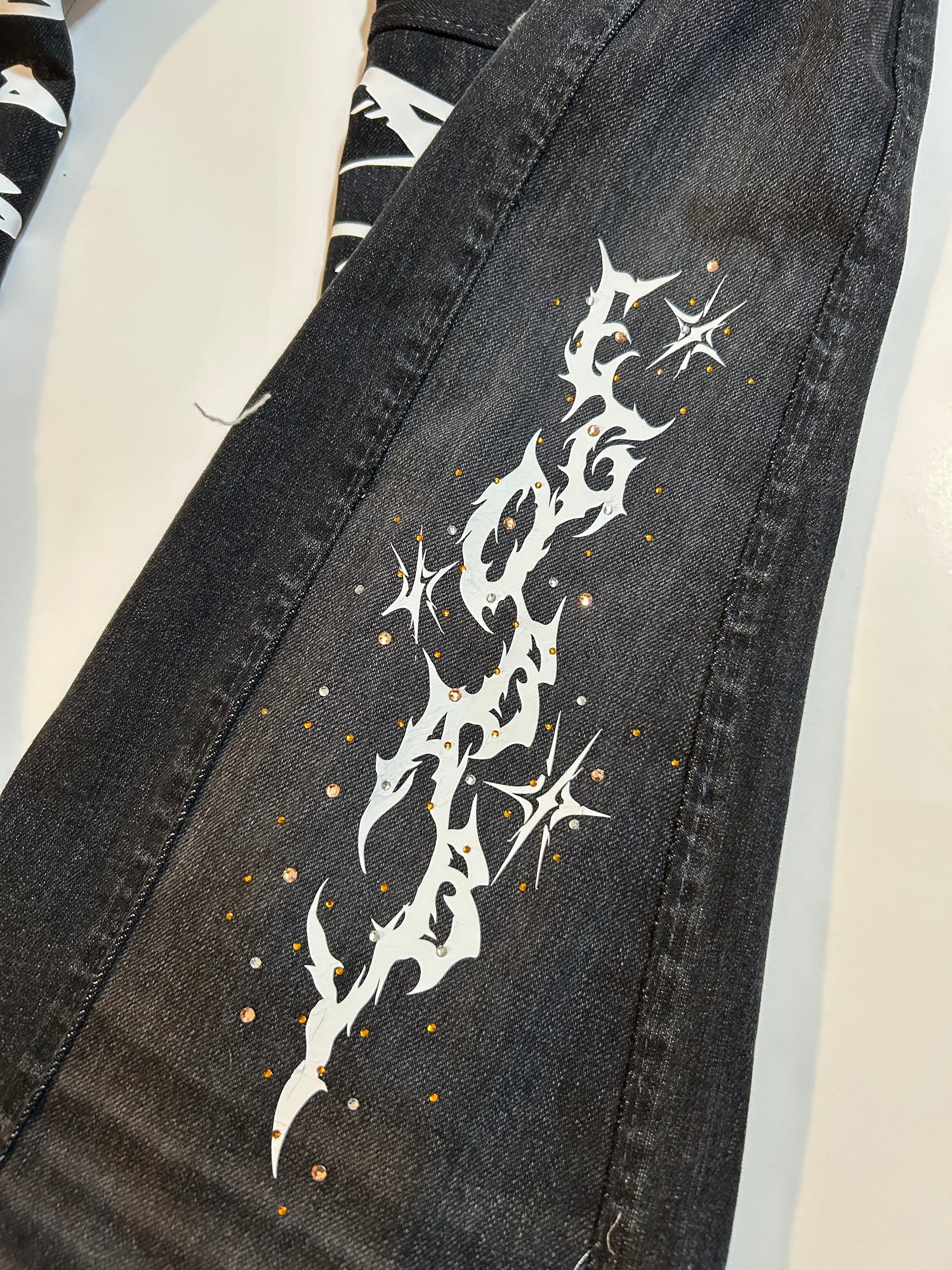 Wide Leg Upside Down Ripped Pants