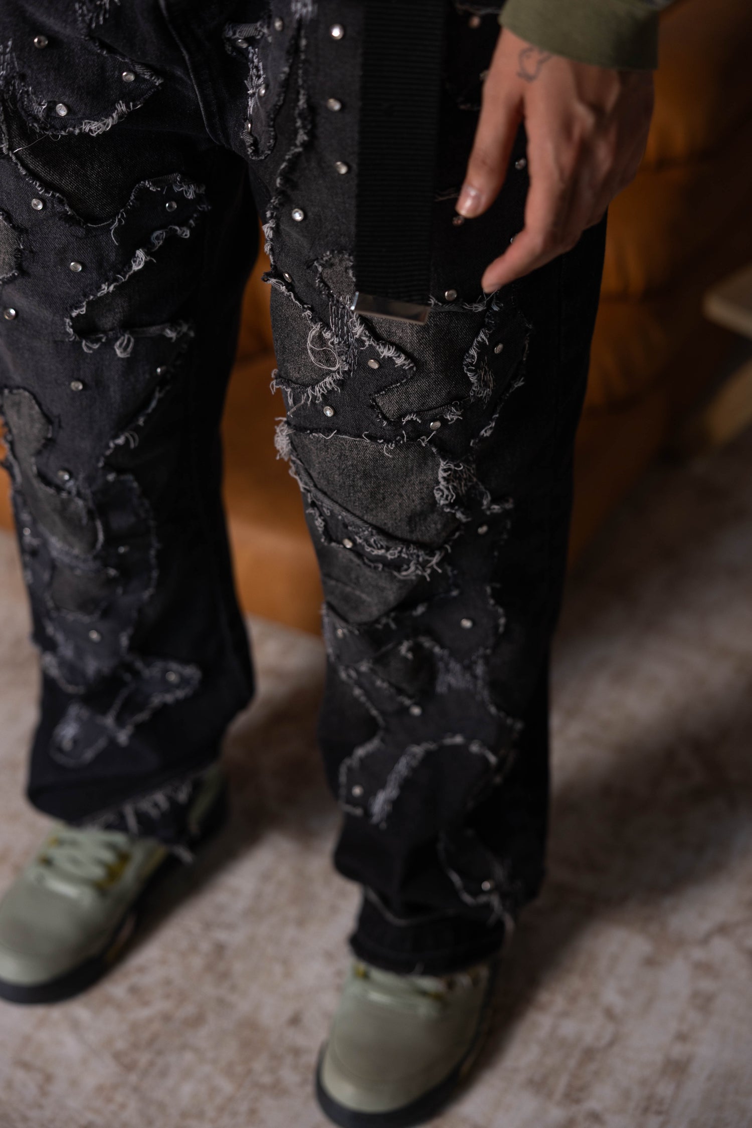 1-1 EB crystal Stud Pants