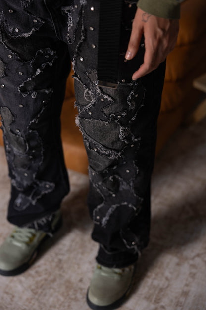 1-1 EB crystal Stud Pants