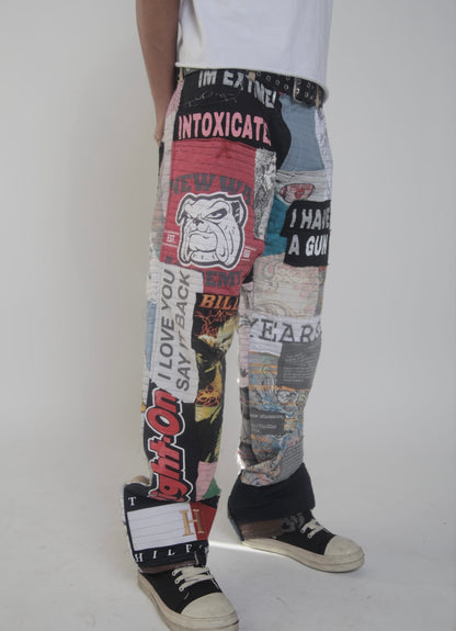 1-1 T-Shirt Patch Work Pants