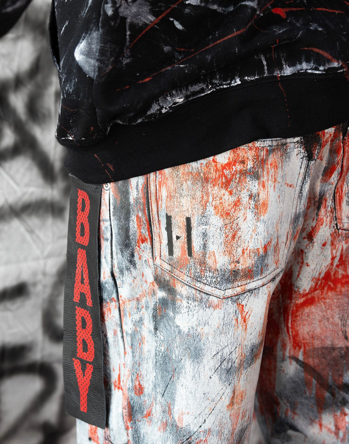 1-1 R/W black leather Pants