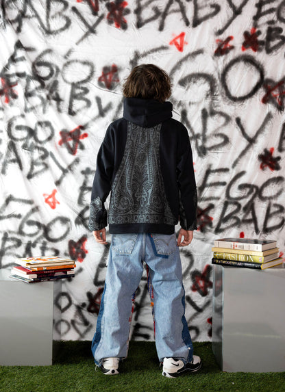 1-1 bandanna pattern, scarf hoodie