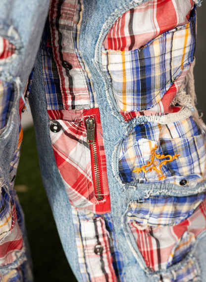 1-1 Plaid Patch Pants