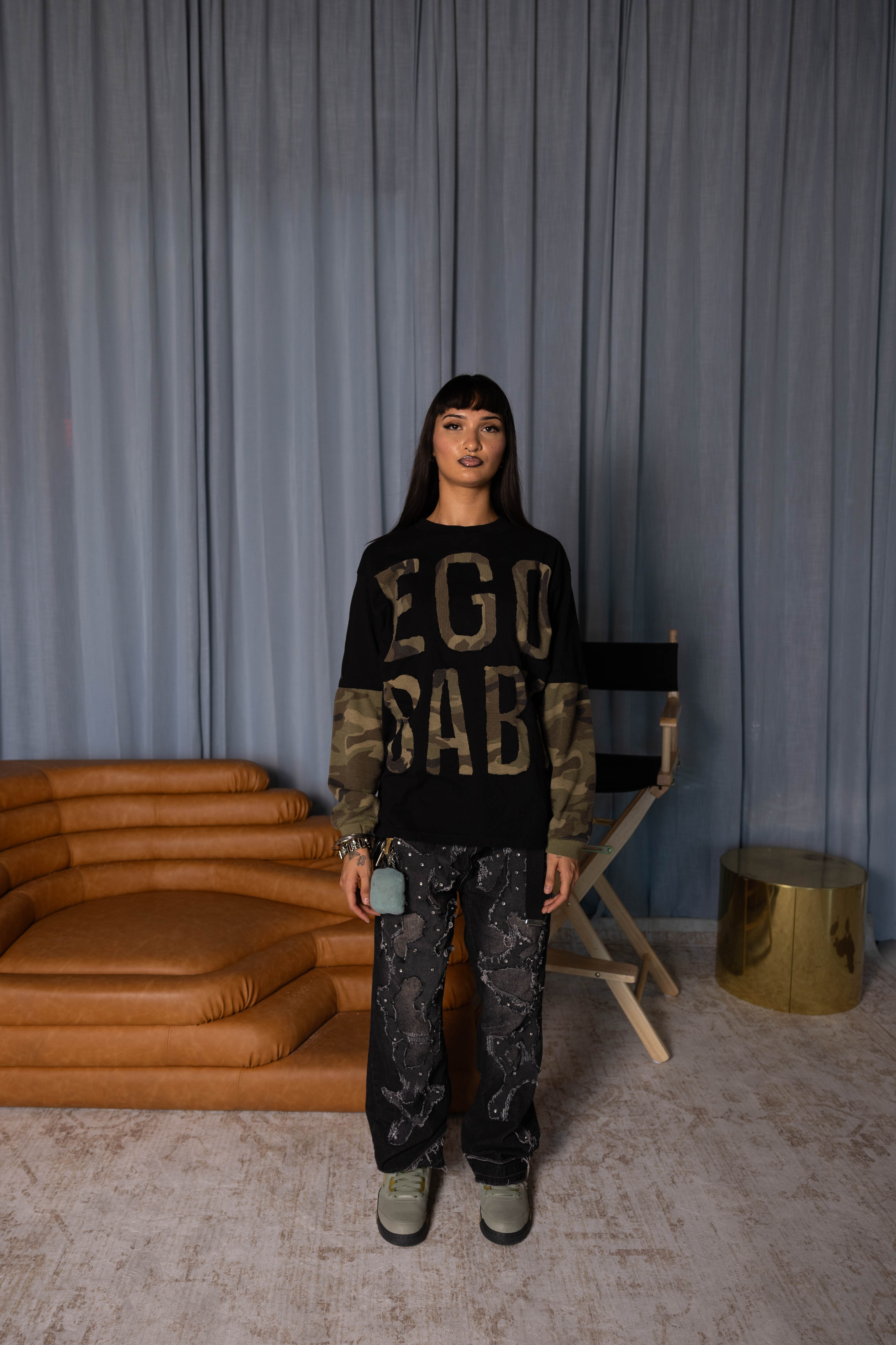 1-1 EB crystal Stud Pants