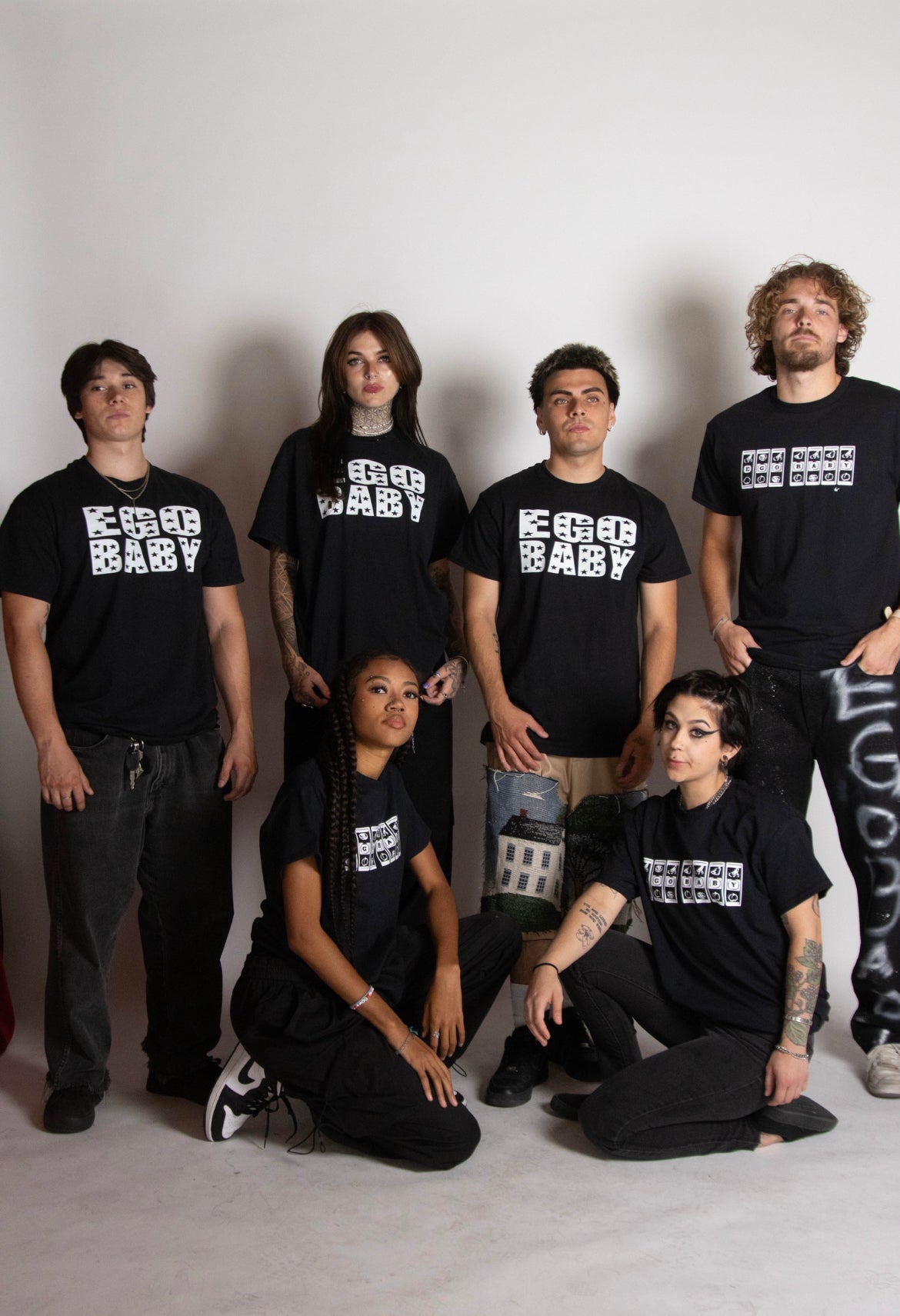 EGO BABY glow in the dark star text shirt