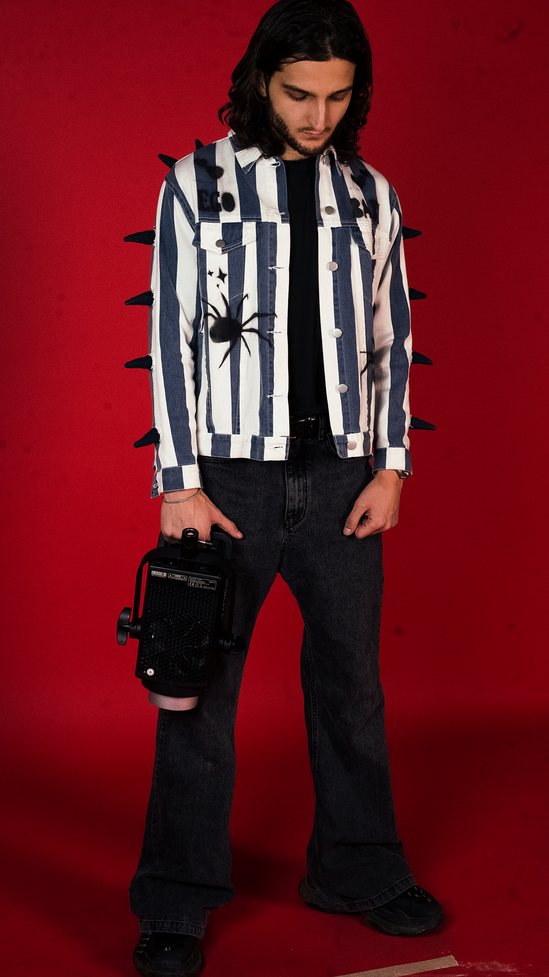 1-1 EB Punk Spike Denim Jacket